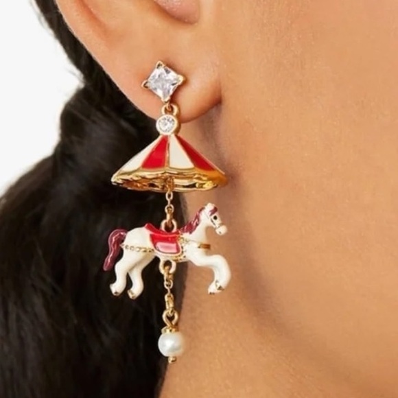 Kate spade Carousel 3D horse drop earrings - Picture 2 of 9